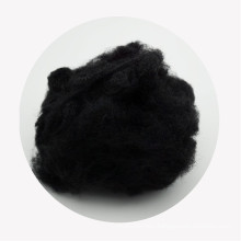 Black 100% recycled pet bottle polyester staple fiber with GRS